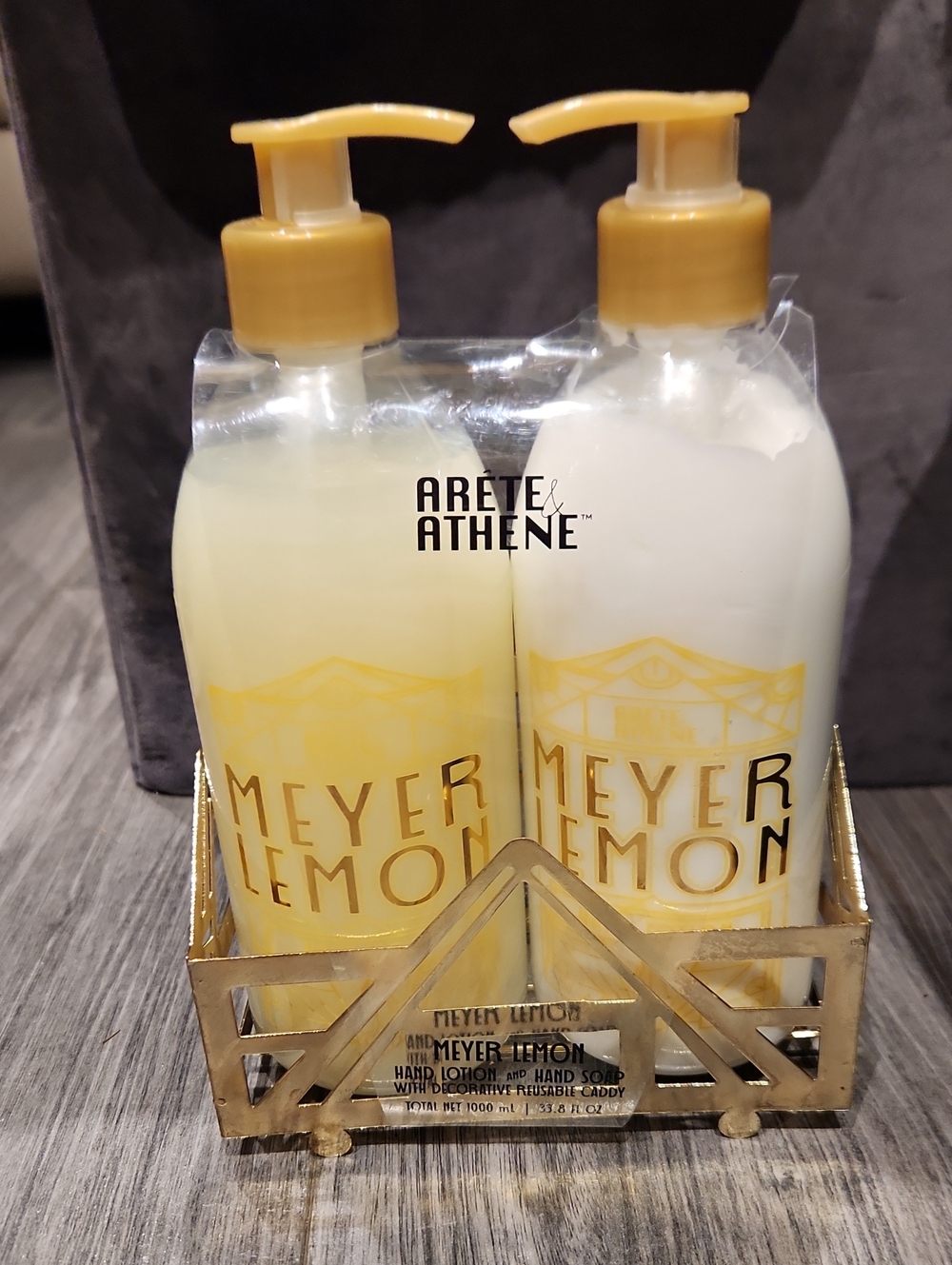 Arete & Athene Meyer Lemon Hand Soap & Lotion Set - Yellow